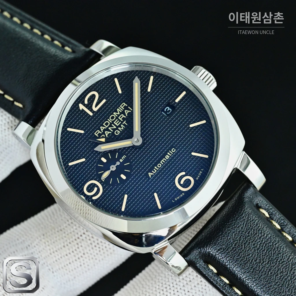 파네라이 라디오미르 1940 실버베젤 네이비다이얼 오토매틱 44mm