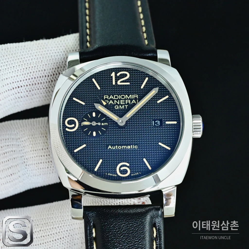파네라이 라디오미르 1940 실버베젤 네이비다이얼 오토매틱 44mm