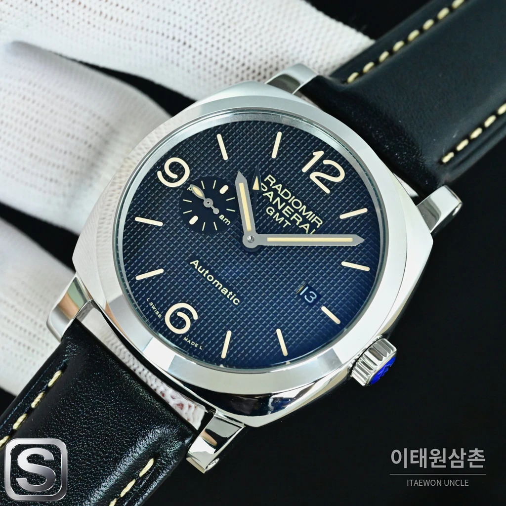 파네라이 라디오미르 1940 실버베젤 네이비다이얼 오토매틱 44mm