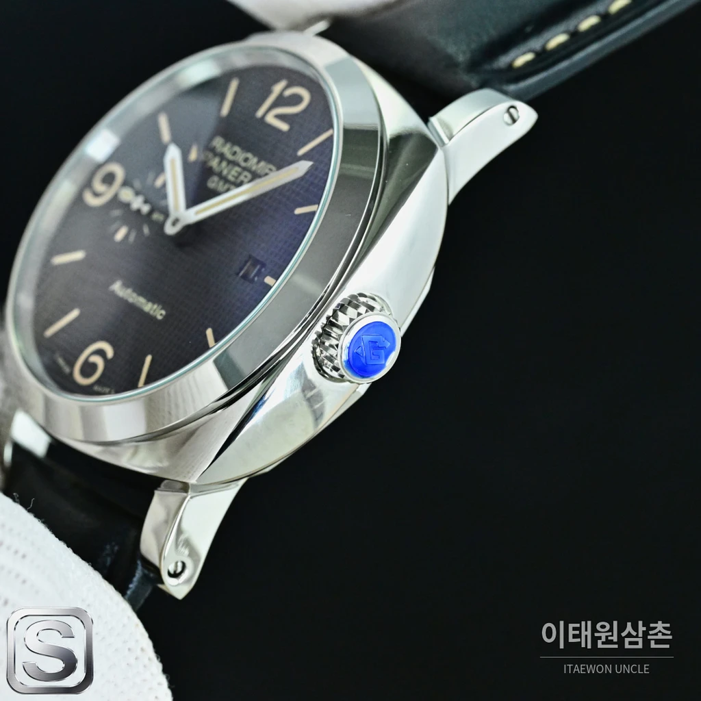 파네라이 라디오미르 1940 실버베젤 네이비다이얼 오토매틱 44mm
