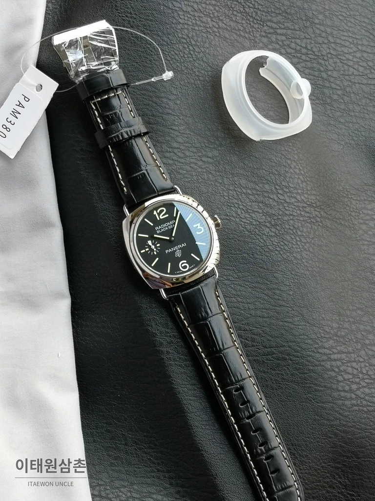 파네라이 라디오미르 블랙실 스틸 블랙 다이얼 수동 시계 45mm