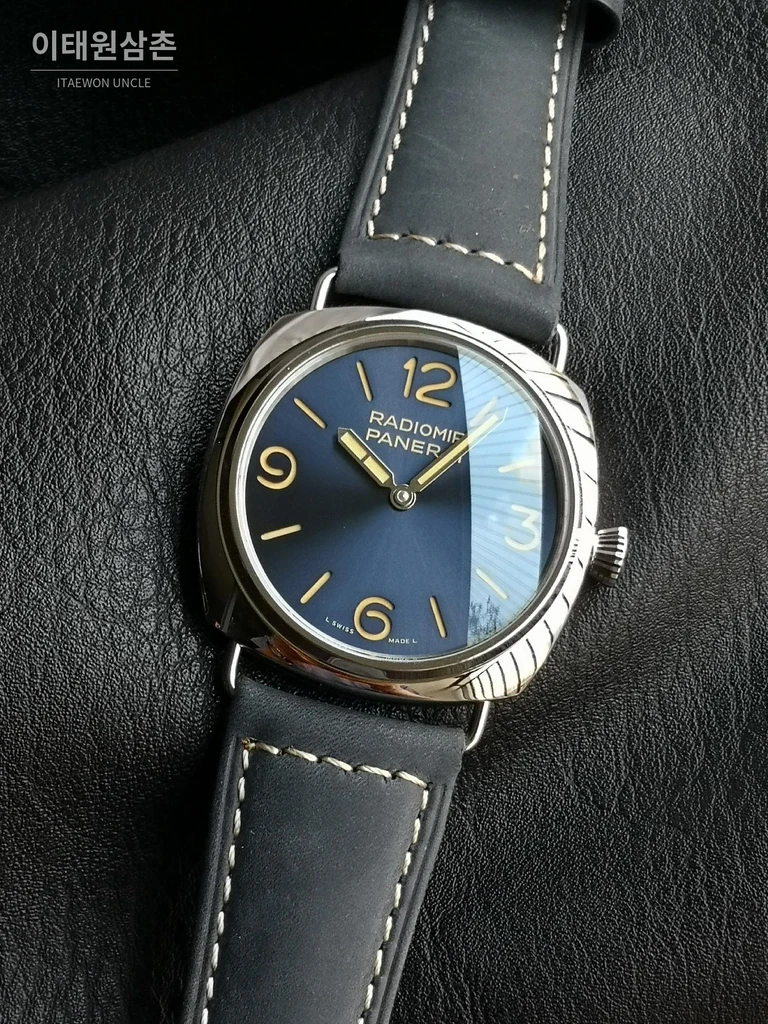파네라이 라디오미르 스틸 블루 다이얼 수동 시계 45mm