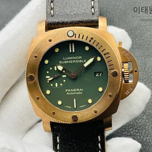 파네라이 서브머저블 PAM382 브론즈 그린다이얼 오토매틱 47mm