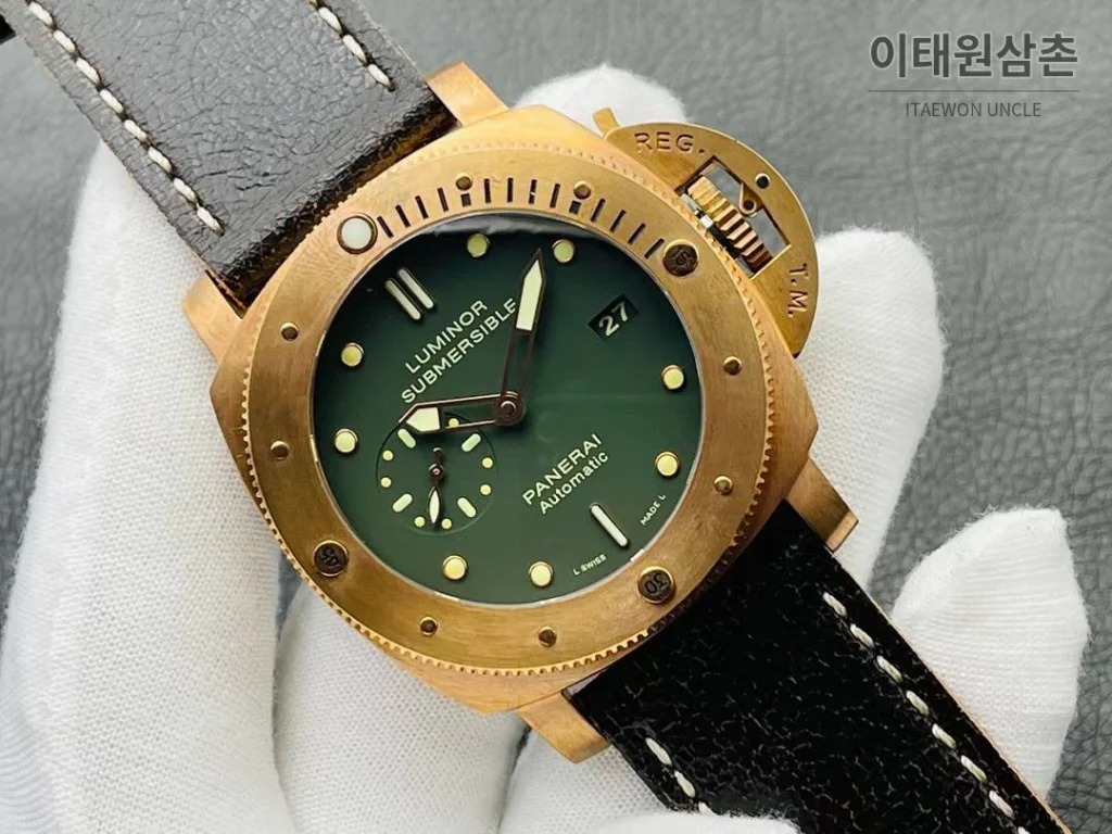 파네라이 서브머저블 PAM382 브론즈 그린다이얼 오토매틱 47mm