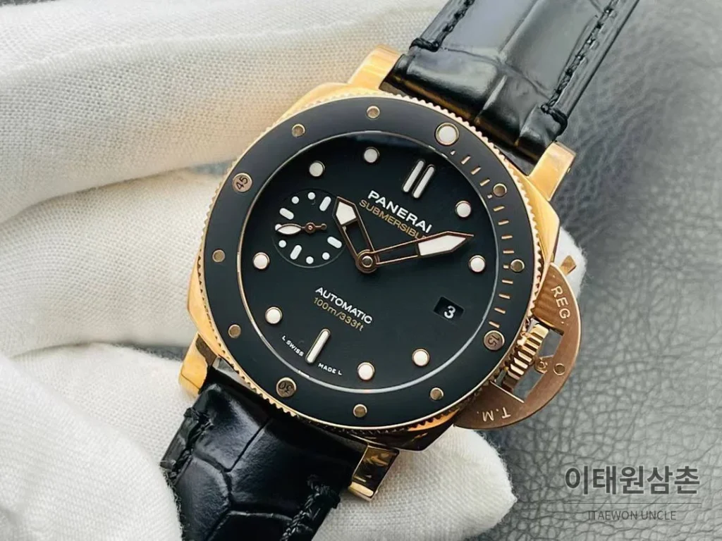 파네라이 서브머저블 PAM974 레드골드 세라믹베젤 블랙다이얼 오토매틱 42mm
