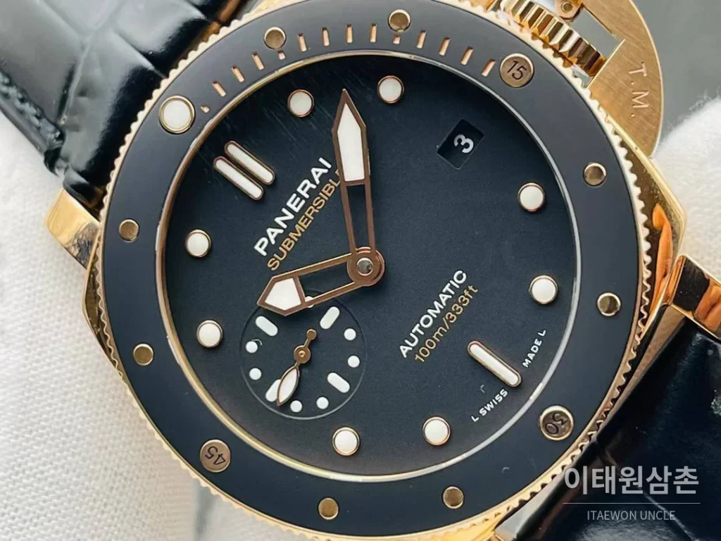 파네라이 서브머저블 PAM974 레드골드 세라믹베젤 블랙다이얼 오토매틱 42mm