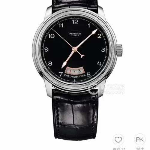 파르미지아니 플리에르 PFC423 초박형 에나멜다이얼 드레스 오토매틱 40mm 화이트 블랙 가죽 스트랩 (2)