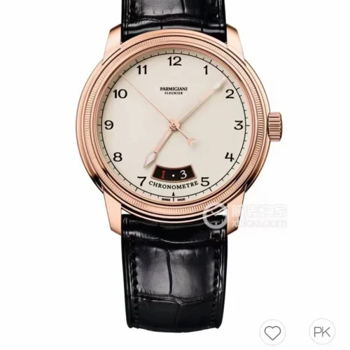 파르미지아니 플리에르 PFC423 초박형 에나멜다이얼 드레스 오토매틱 40mm 화이트 브라운 가죽 스트랩