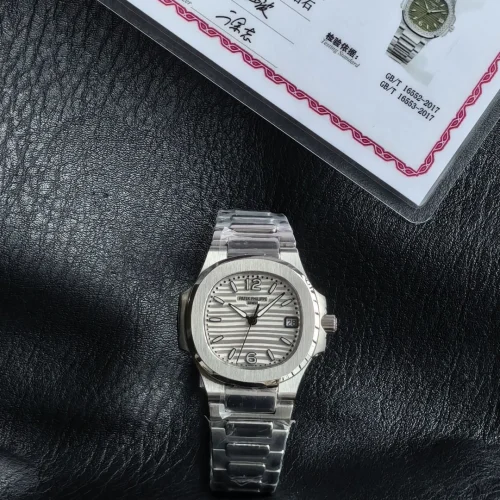 파텍필립 아쿠아넛 오토매틱 32mm 화이트 다이얼 스틸 브레이슬릿