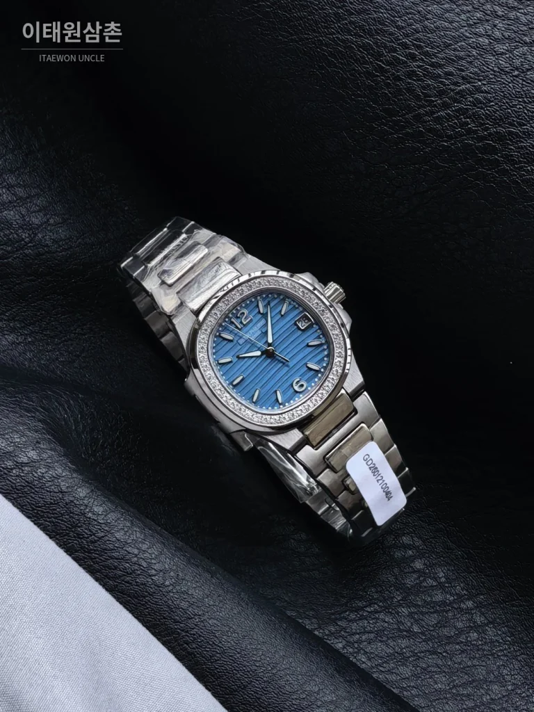 파텍필립 아쿠아넛 오토매틱 32mm 블루 다이얼 스틸 브레이슬릿