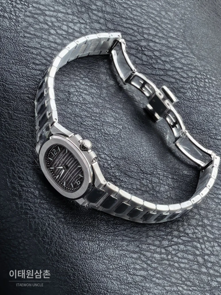 파텍필립 아쿠아넛 오토매틱 32mm 그레이 다이얼 스틸 브레이슬릿