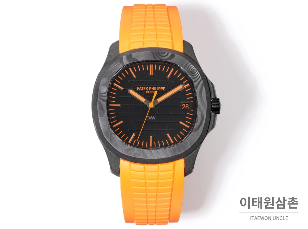 파텍필립 아쿠아넛 5167 카본 오렌지 러버 오토매틱 40.8mm