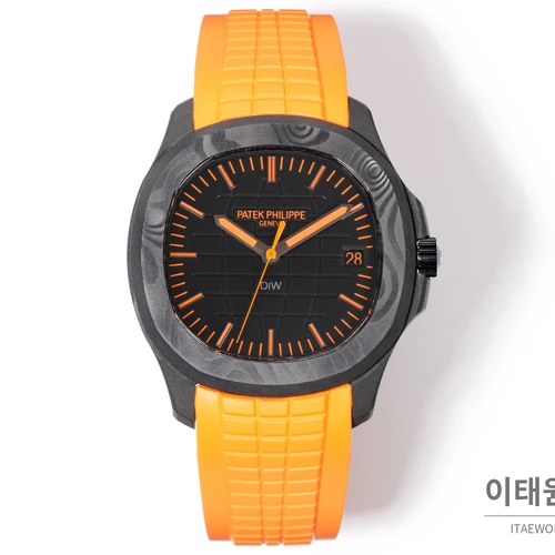 파텍필립 아쿠아넛 5167 카본 오렌지 러버 오토매틱 40.8mm