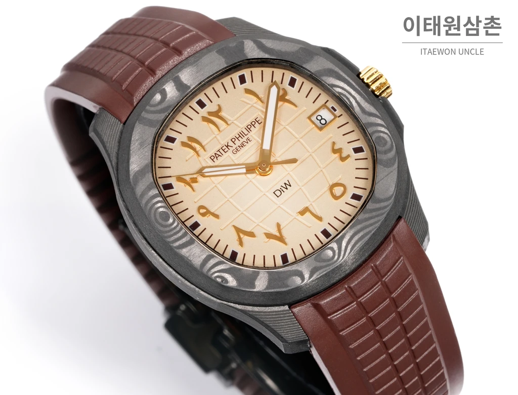 파텍필립 아쿠아넛 5167 카본 샌드 베이지 브라운 오토매틱 40.8mm