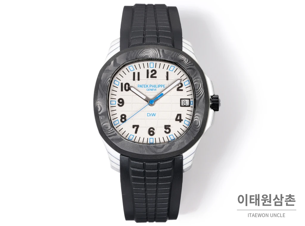 파텍필립 아쿠아넛 5167 카본 화이트 블루 블랙 오토매틱 40.8mm