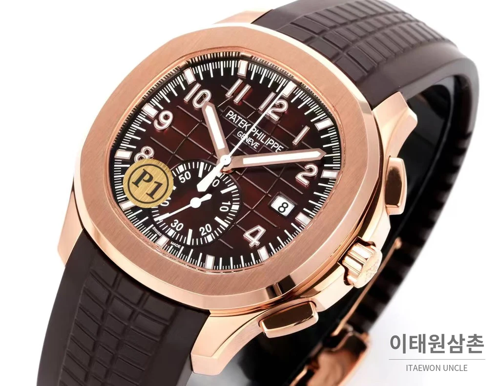파텍필립 아쿠아넛 로즈골드 브라운다이얼 플라이백 크로노그래프 42.2mm
