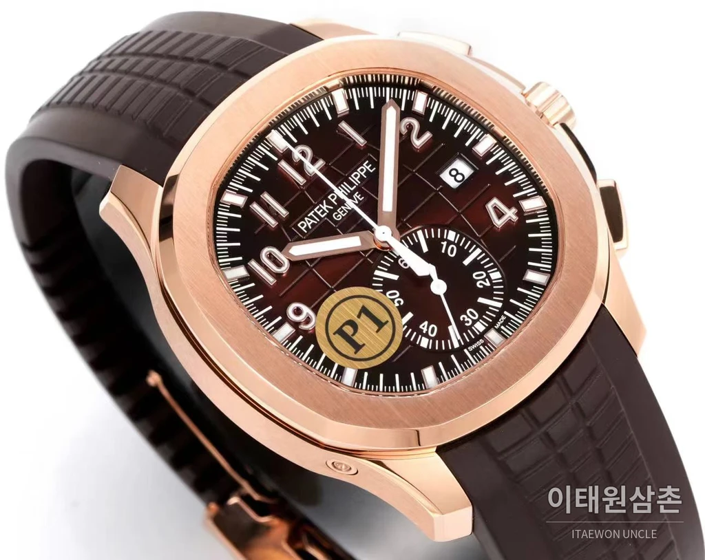 파텍필립 아쿠아넛 로즈골드 브라운다이얼 플라이백 크로노그래프 42.2mm