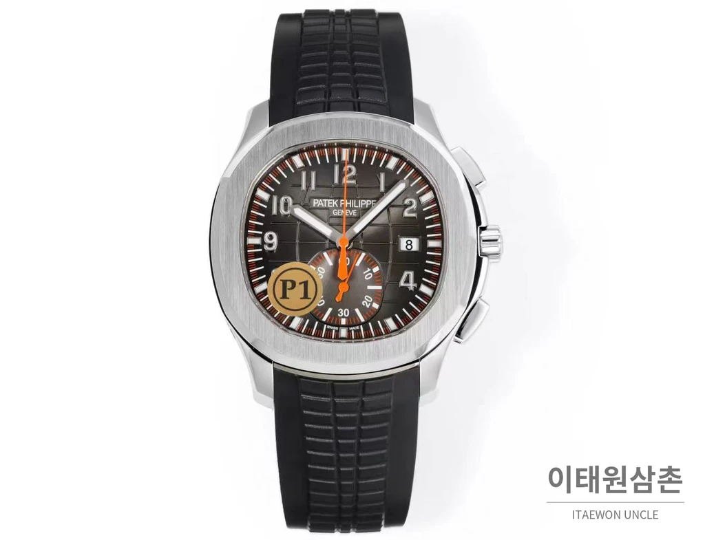 파텍필립 아쿠아넛 스틸 오렌지포인트 블랙다이얼 크로노그래프 42.2mm