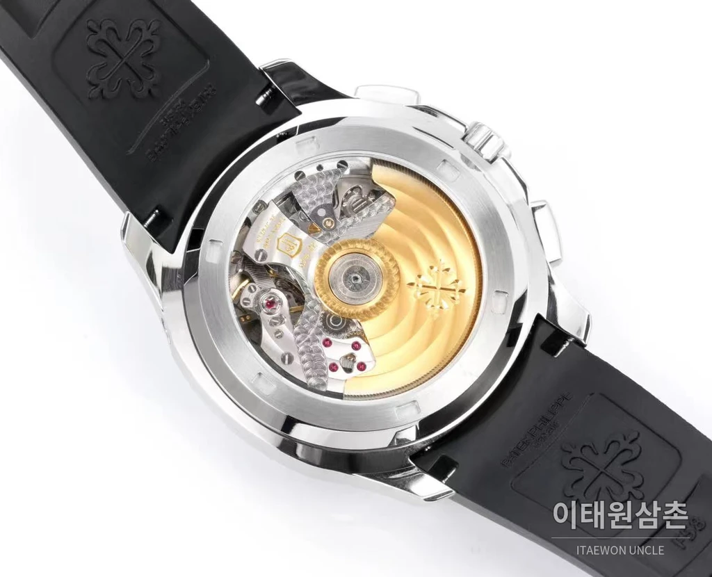 파텍필립 아쿠아넛 스틸 오렌지포인트 블랙다이얼 크로노그래프 42.2mm