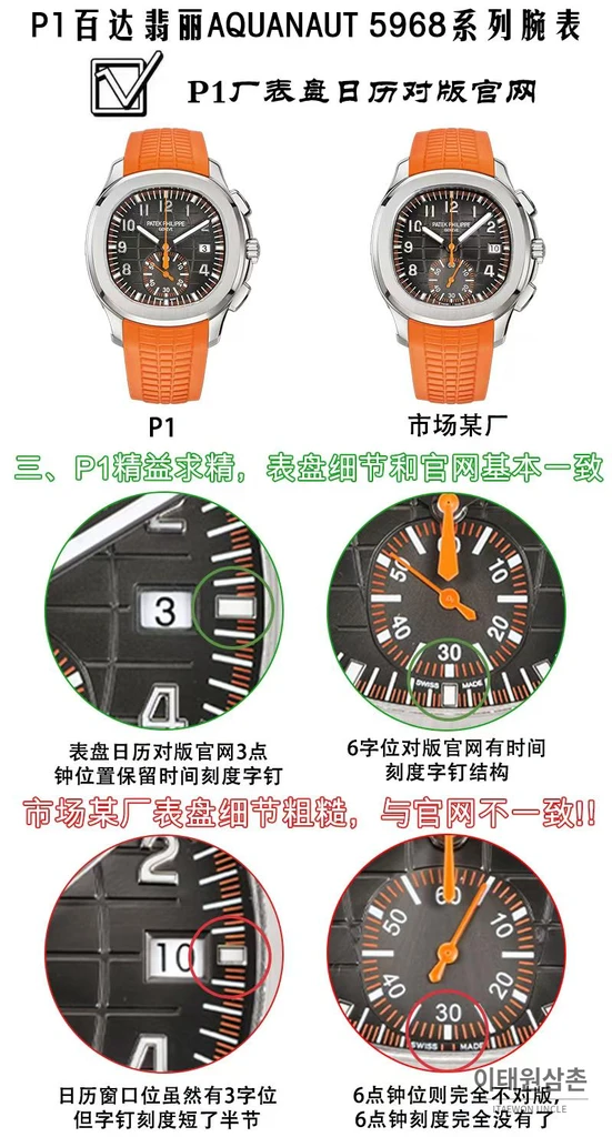 파텍필립 아쿠아넛 화이트골드 그린다이얼 플라이백 크로노그래프 42.2mm