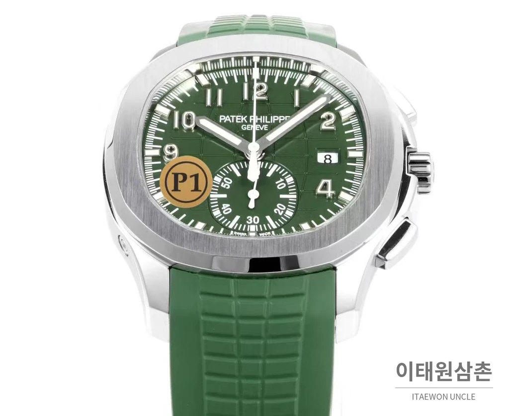 파텍필립 아쿠아넛 화이트골드 그린다이얼 플라이백 크로노그래프 42.2mm