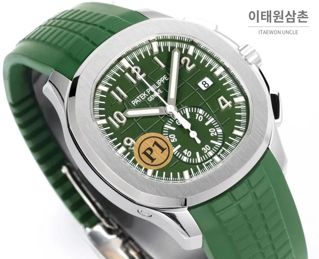 파텍필립 아쿠아넛 화이트골드 그린다이얼 플라이백 크로노그래프 42.2mm