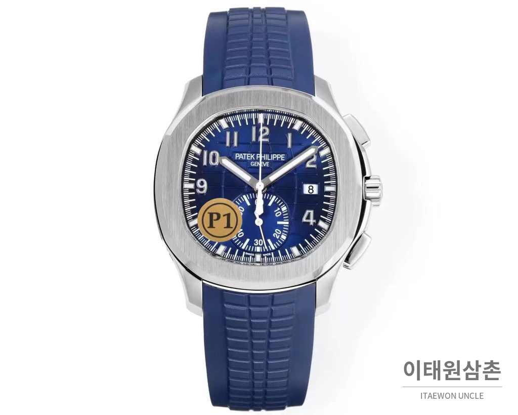 파텍필립 아쿠아넛 화이트골드 네이비다이얼 플라이백 크로노그래프 42.2mm