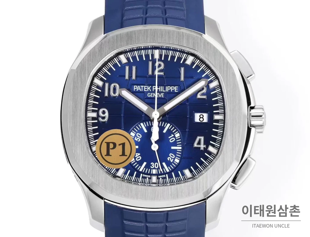 파텍필립 아쿠아넛 화이트골드 네이비다이얼 플라이백 크로노그래프 42.2mm
