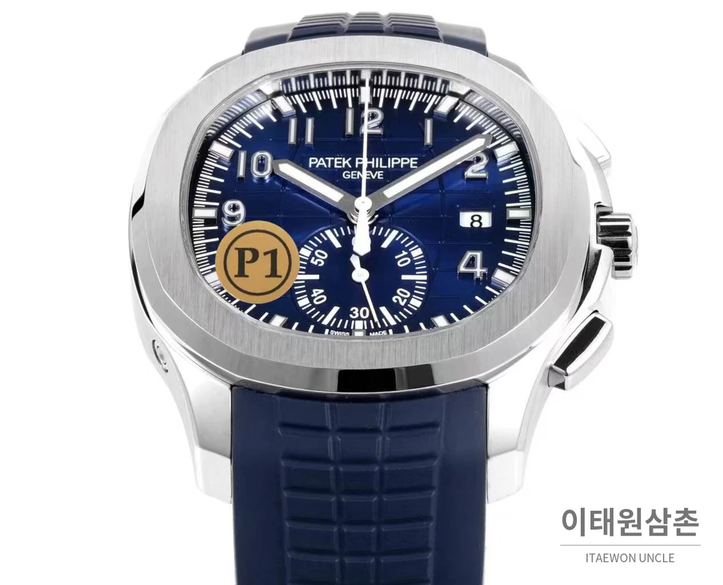 파텍필립 아쿠아넛 화이트골드 네이비다이얼 플라이백 크로노그래프 42.2mm