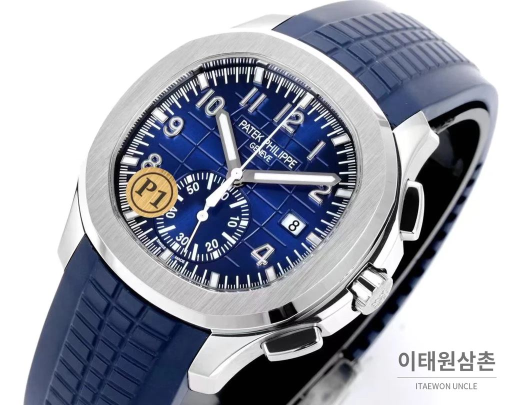 파텍필립 아쿠아넛 화이트골드 네이비다이얼 플라이백 크로노그래프 42.2mm