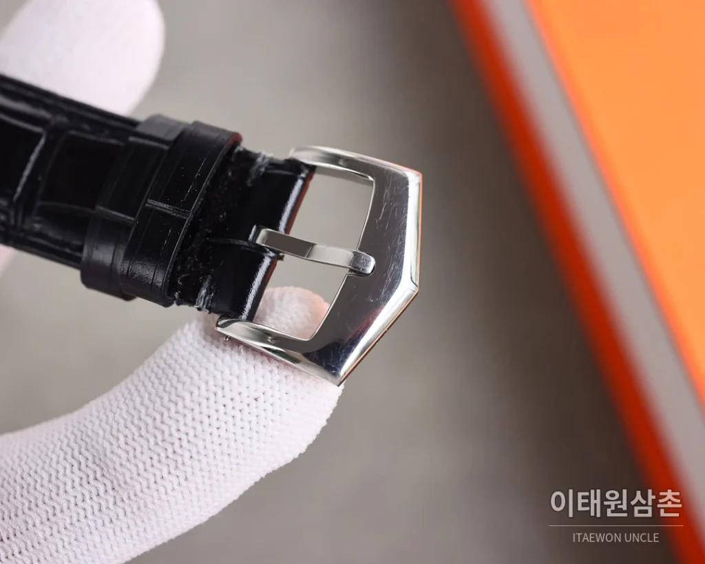 파텍필립 오토매틱 40mm 블랙 다이얼 블랙 가죽 스트랩