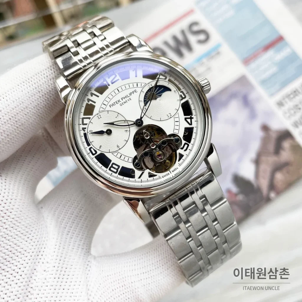 파텍필립 오토매틱 42mm 화이트 다이얼