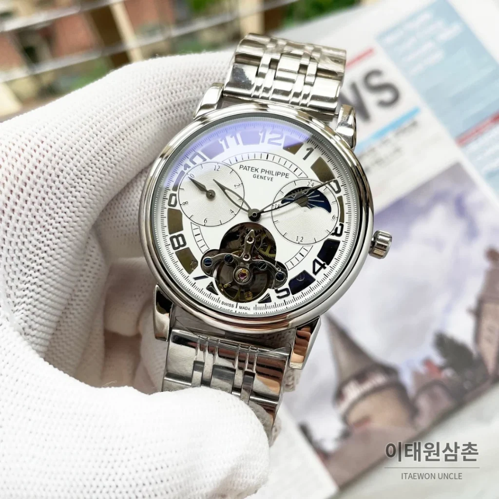 파텍필립 오토매틱 42mm 화이트 다이얼