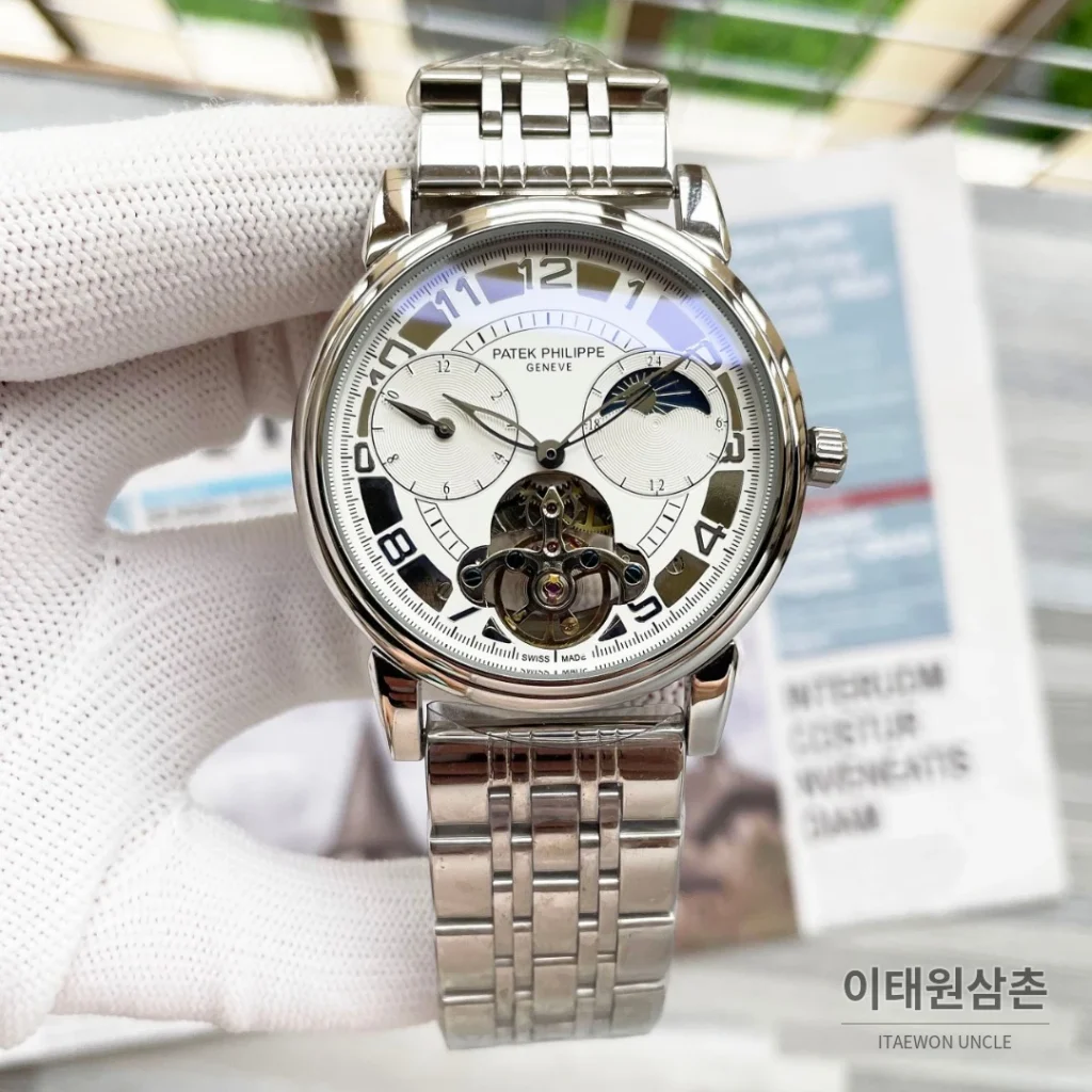 파텍필립 오토매틱 42mm 화이트 다이얼