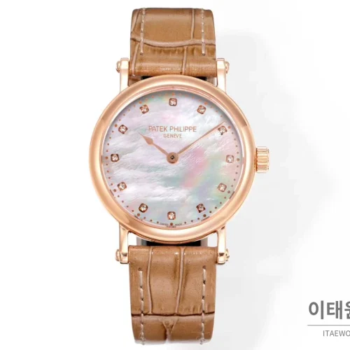 파텍필립 칼라트라바 로즈골드 자개다이얼 다이아몬드 오토매틱 34.6mm 파텍필립 칼라트라바 로즈골드 자개다이얼 다이아몬드 오토매틱 34.6mm