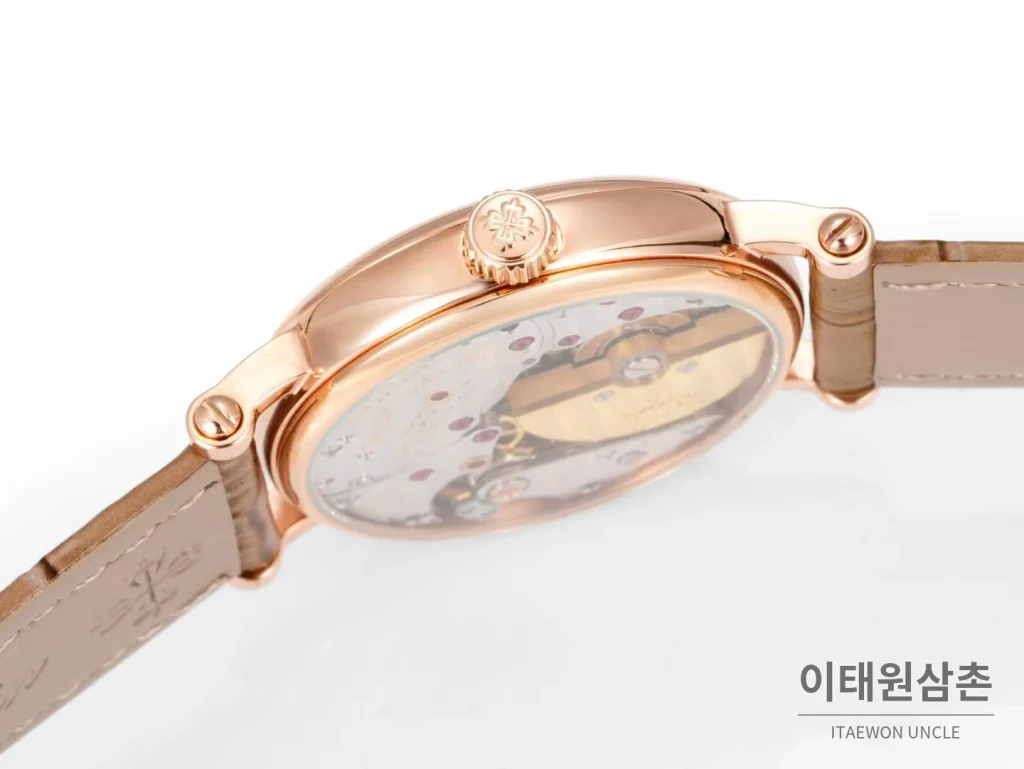 파텍필립 칼라트라바 로즈골드 자개다이얼 다이아몬드 오토매틱 34.6mm