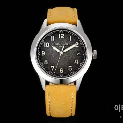 파텍필립 칼라트라바 화이트골드 차콜다이얼 오토매틱 40mm 5226G-001 파텍필립 칼라트라바 화이트골드 차콜다이얼 오토매틱 40mm 5226G-001 옐로우 가죽 스트랩