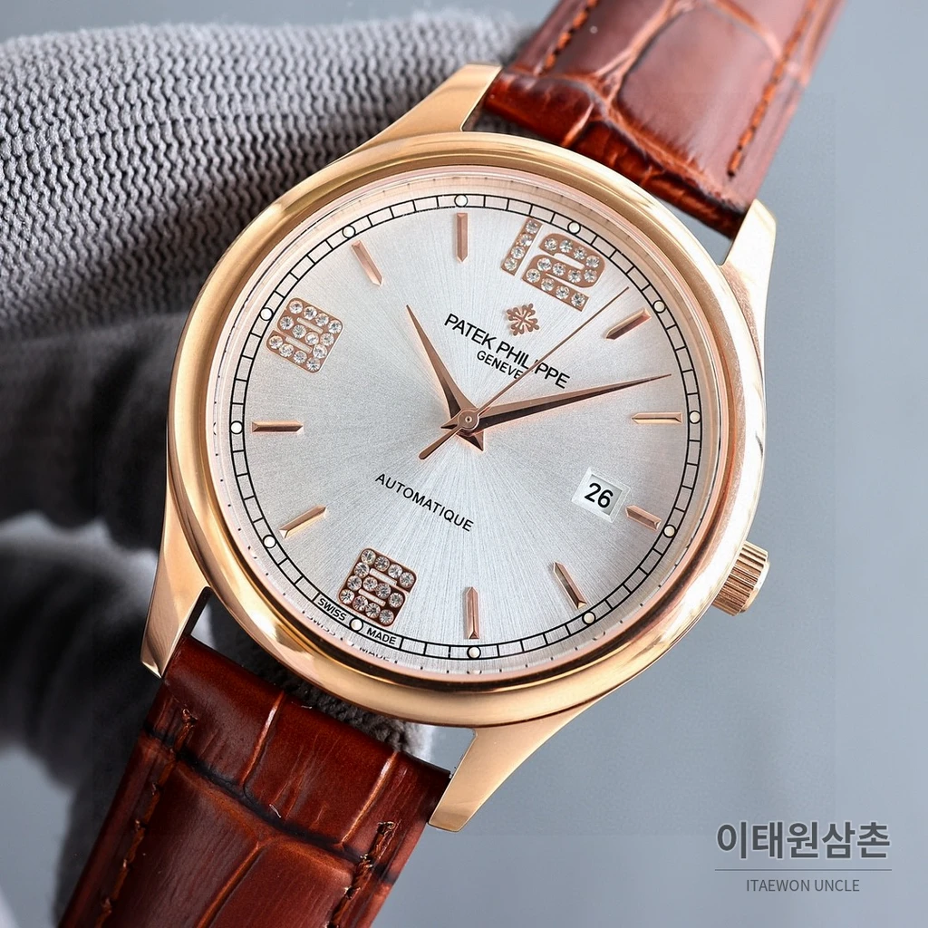 파텍필립 클래식 아라비아 인덱스 오토매틱 실버베젤 블랙 워치 40mm
