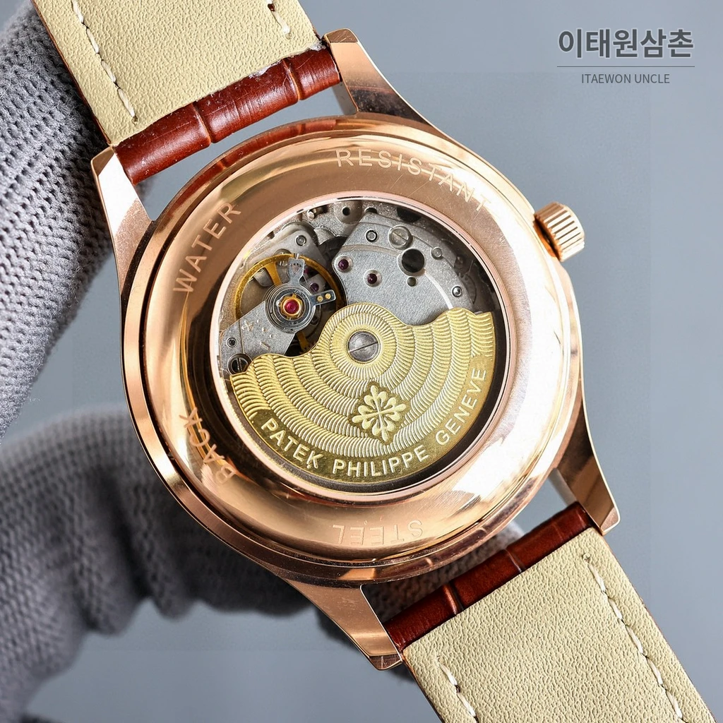 파텍필립 클래식 아라비아 인덱스 오토매틱 실버베젤 블랙 워치 40mm