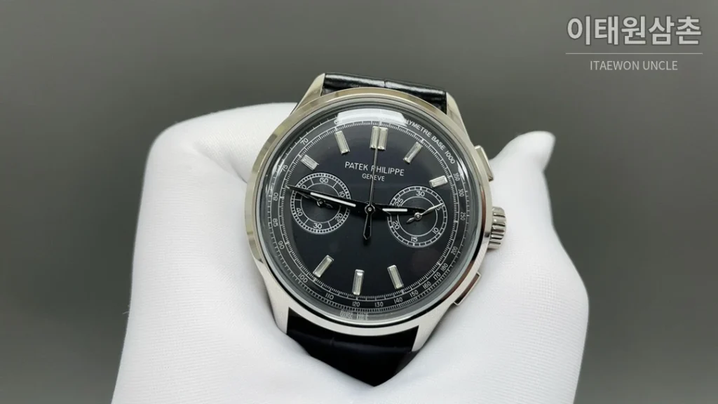 파텍필립 컴플리케이션 크로노그래프 크로노그래프 오토매틱 42mm 카본 그레이