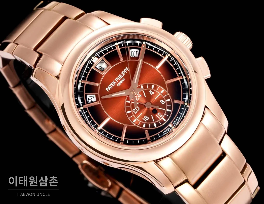 파텍필립 컴플리케이션 18K 로즈 골드 애뉴얼캘린더 버건디다이얼 오토매틱 40mm