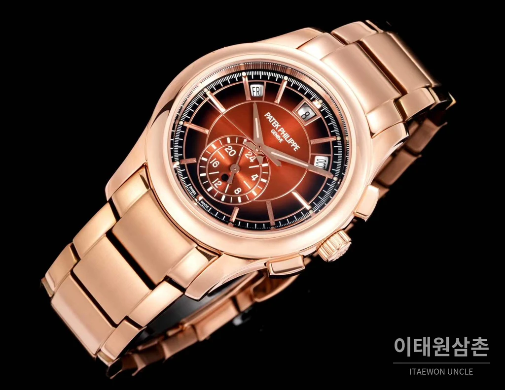 파텍필립 컴플리케이션 18K 로즈 골드 애뉴얼캘린더 버건디다이얼 오토매틱 40mm