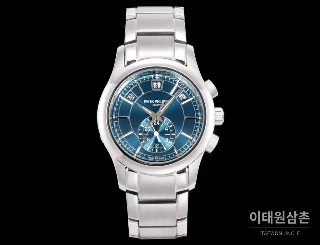 파텍필립 컴플리케이션 18K 화이트 골드 애뉴얼캘린더 코발트다이얼 오토매틱 40mm