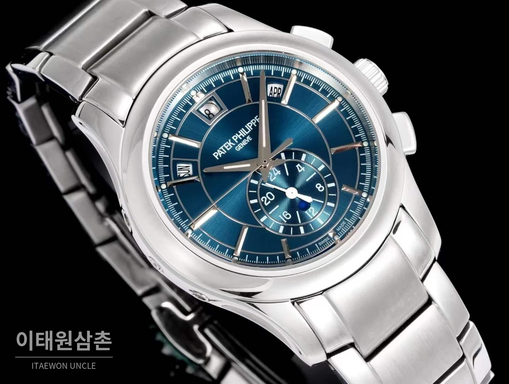 파텍필립 컴플리케이션 18K 화이트 골드 애뉴얼캘린더 코발트다이얼 오토매틱 40mm
