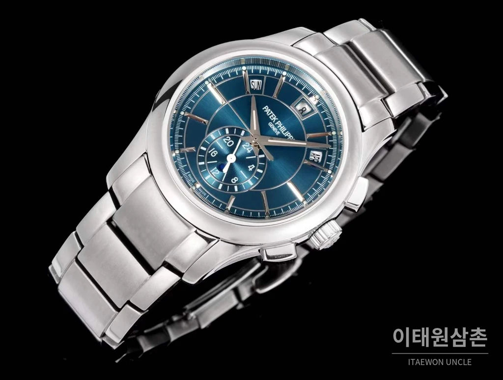 파텍필립 컴플리케이션 18K 화이트 골드 애뉴얼캘린더 코발트다이얼 오토매틱 40mm