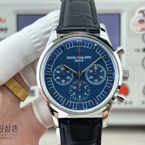 파텍필립 컴플리케이션 316L 스틸 블루다이얼 크로노그래프 오토매틱 41mm 파텍필립 컴플리케이션 316L 스틸 블루다이얼 크로노그래프 오토매틱 41mm