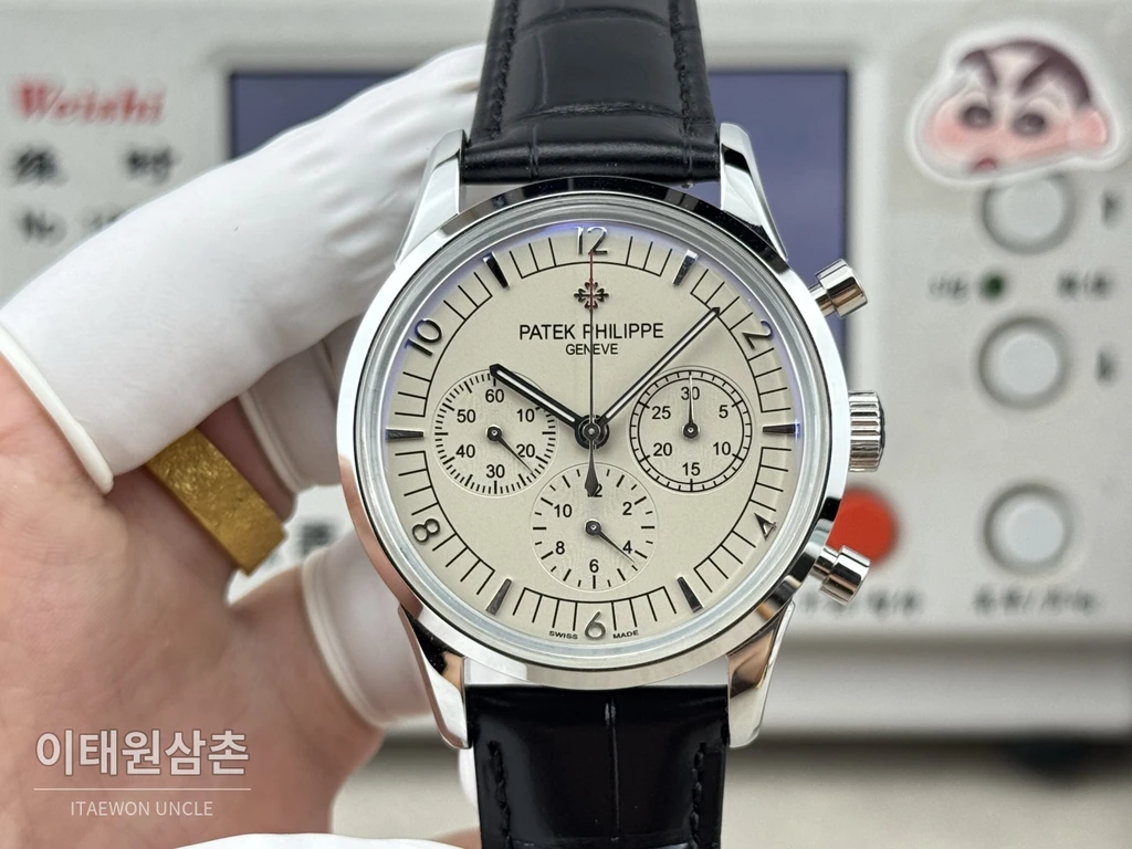 파텍필립 컴플리케이션 316L 스틸 블루다이얼 크로노그래프 오토매틱 41mm