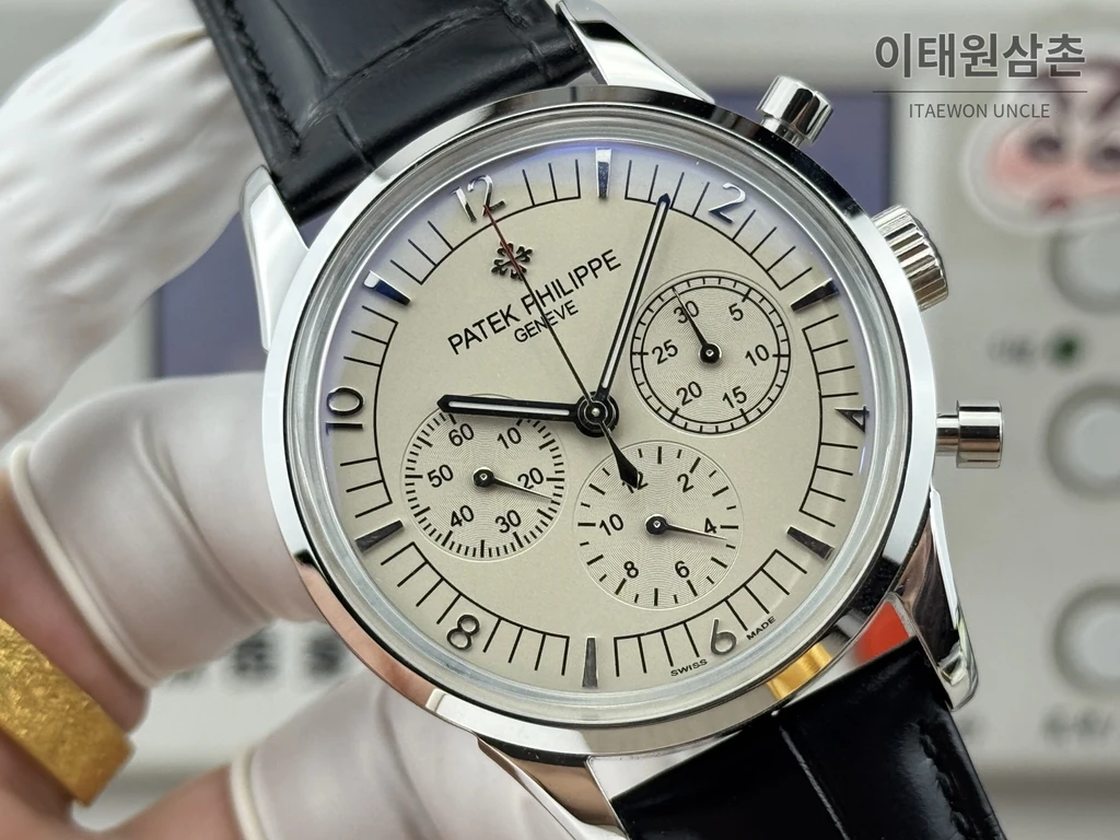 파텍필립 컴플리케이션 316L 스틸 블루다이얼 크로노그래프 오토매틱 41mm