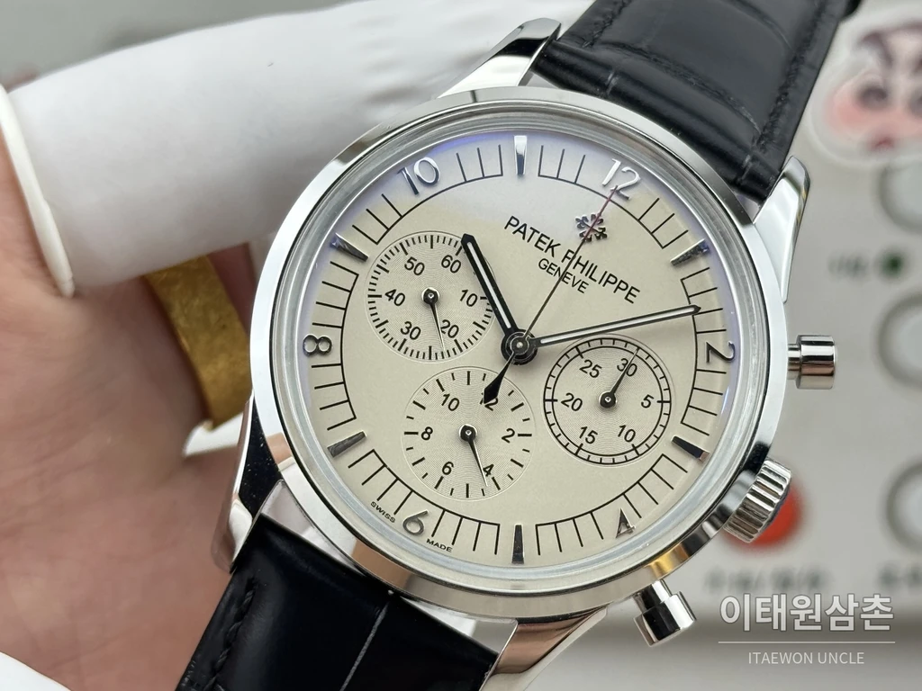 파텍필립 컴플리케이션 316L 스틸 블루다이얼 크로노그래프 오토매틱 41mm
