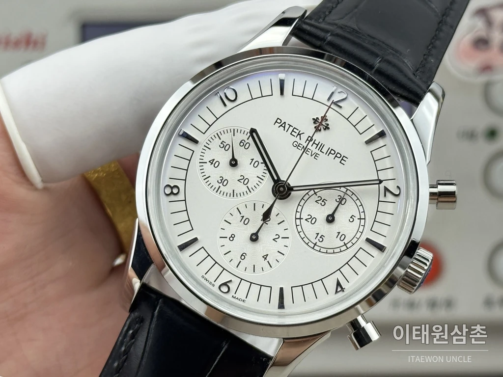 파텍필립 컴플리케이션 316L 스틸 아이보리다이얼 크로노그래프 오토매틱 41mm